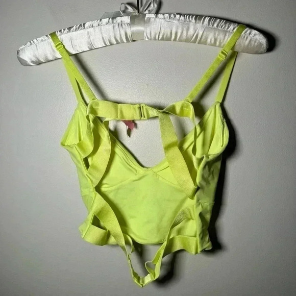 Victoria  secret 5/$25 🎀neon swim top deep plunge M - Picture 4 of 4